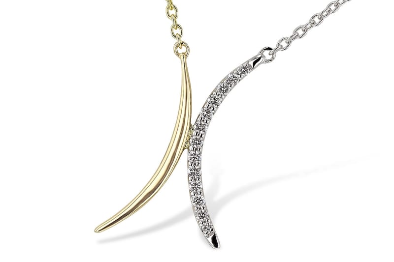 Contemporary Diamond Necklace .14ctw. 14KTwo Tone