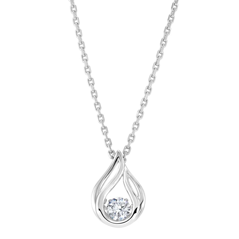Shimmering CZ Pendant in Sterling Silver