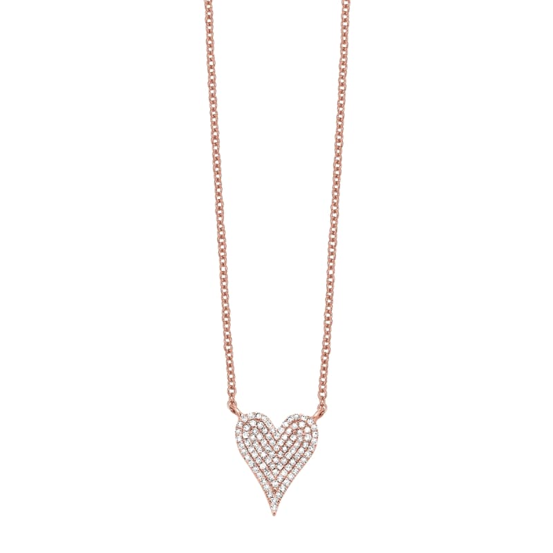 Diamond Heart Pendant in 10K Rose Gold  1/5ct tw