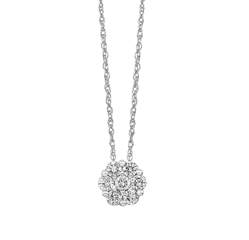 1/3ct tw Seven Diamond Pendant 14K White Gold