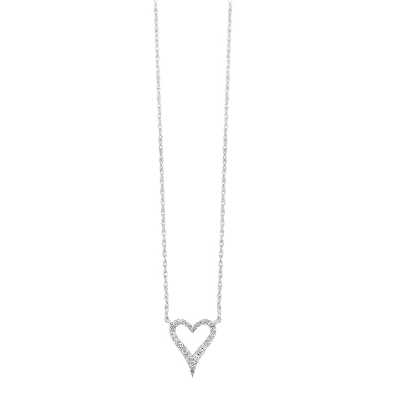 Dainty Diamond Heart Pendant in 10K White Gold