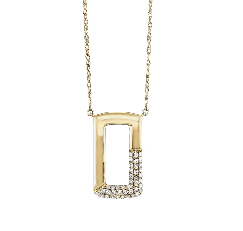 Diamond Pendant in 10K Yellow Gold 1/8ct tw.