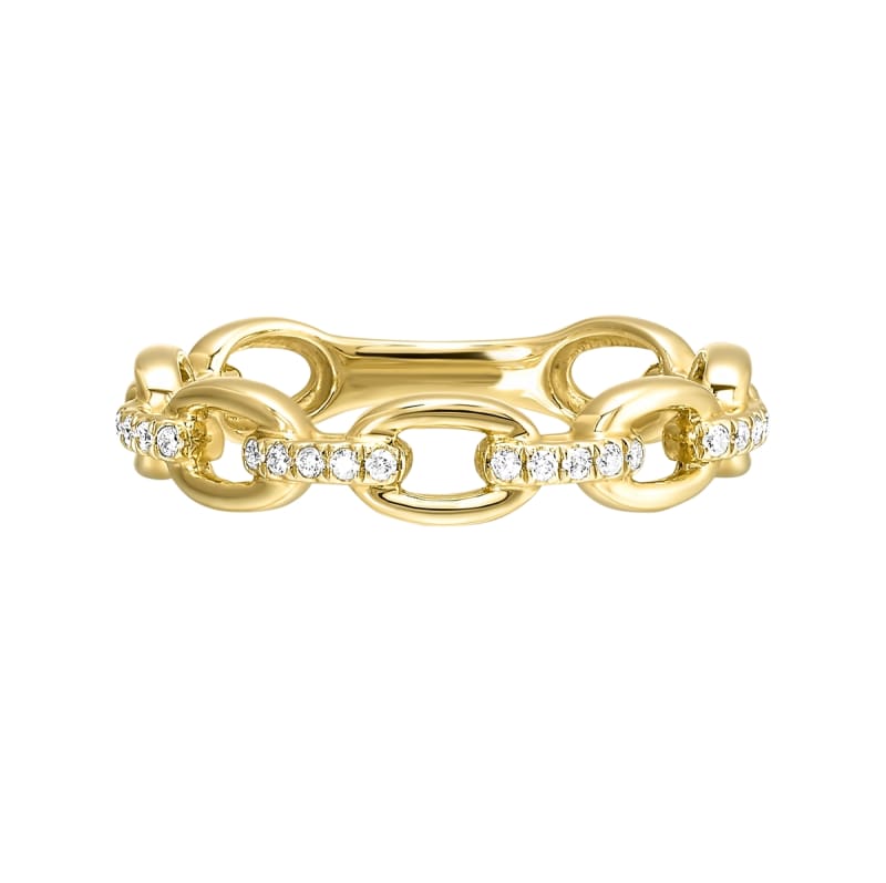 Cable Link Band in 10K Yellow Gold 1/10CT
