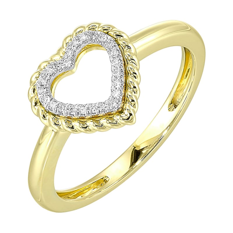 Diamond Heart Ring  in 14K Yellow Gold