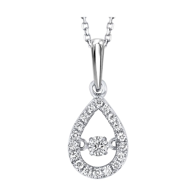 Rhythm of Love Teardrop Shape Diamond Pendant 14KW