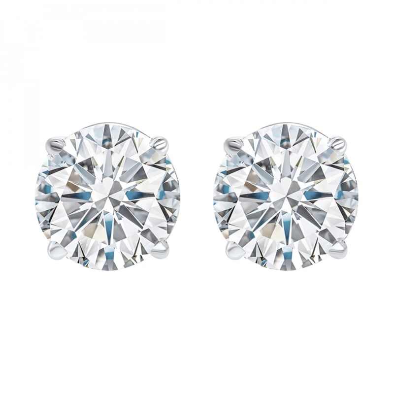1/2ct Diamond Stud Earrings 14K White Gold