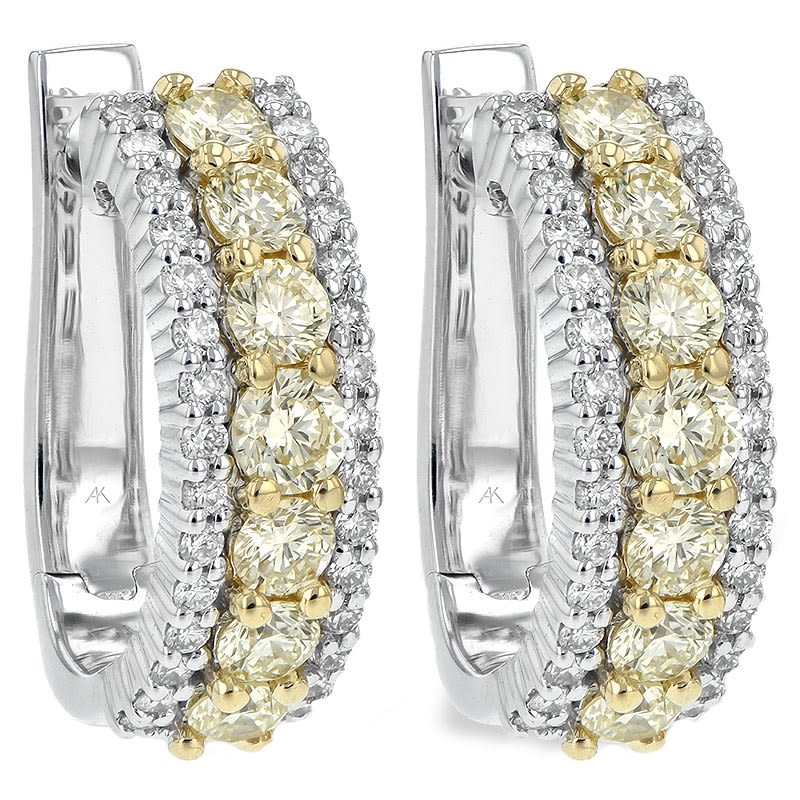 1.50 ctw. Diamond Earring Hoops 14K White Gold