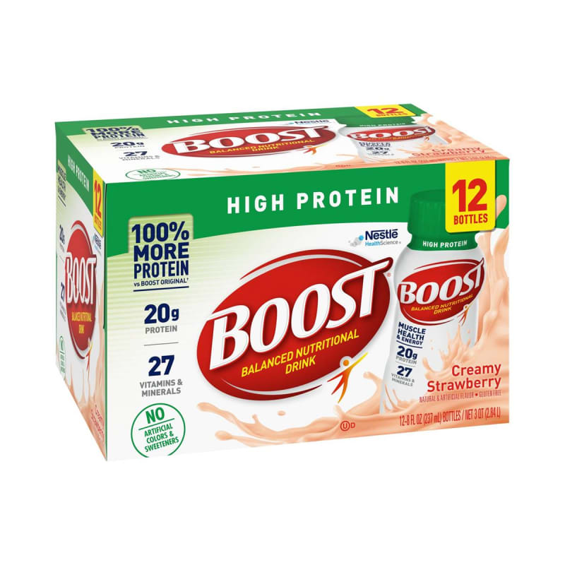 Nestle Clinical Nutritional BoostÂ® High Protein Strawberry Complete Nutritional Drink, 8 oz. Bottle
