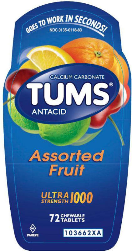 Glaxo Consumer Products TumsÂ® Ultra Strength 1000 Antacid Chewable Tablets Assorted Fruit