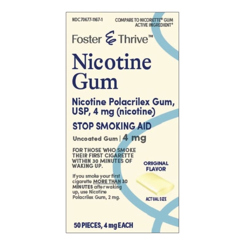 Glaxo Consumer Products Nicorette Nicotine Polacrilex Gum 2 mg, White Ice Mint