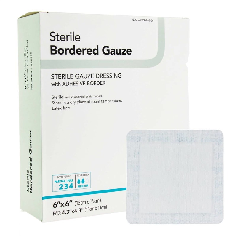 Sion Brands LLC DermaRiteÂ® Bordered Gauze Island Dressing, 6 x 6 Inch
