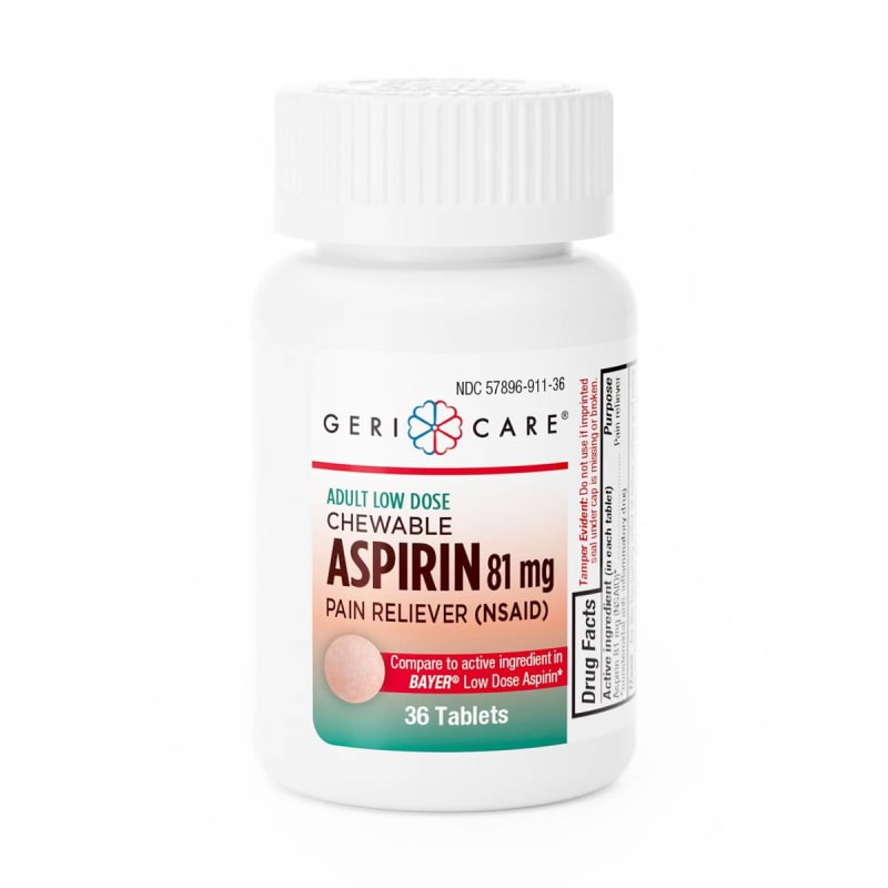 Bayer Low Dose Aspirin 81 mg Chewable Tablets Orange