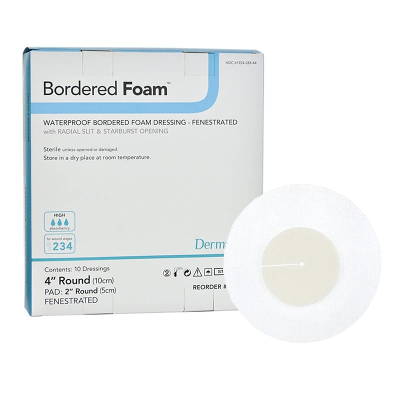 Sion Brands LLC BorderedFoamÂ® Adhesive with Border Foam Dressing, 4-Inch Round