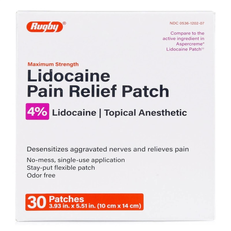 Major Pharmaceuticals RugbyÂ® 4% Lidocaine Pain Relief Patch