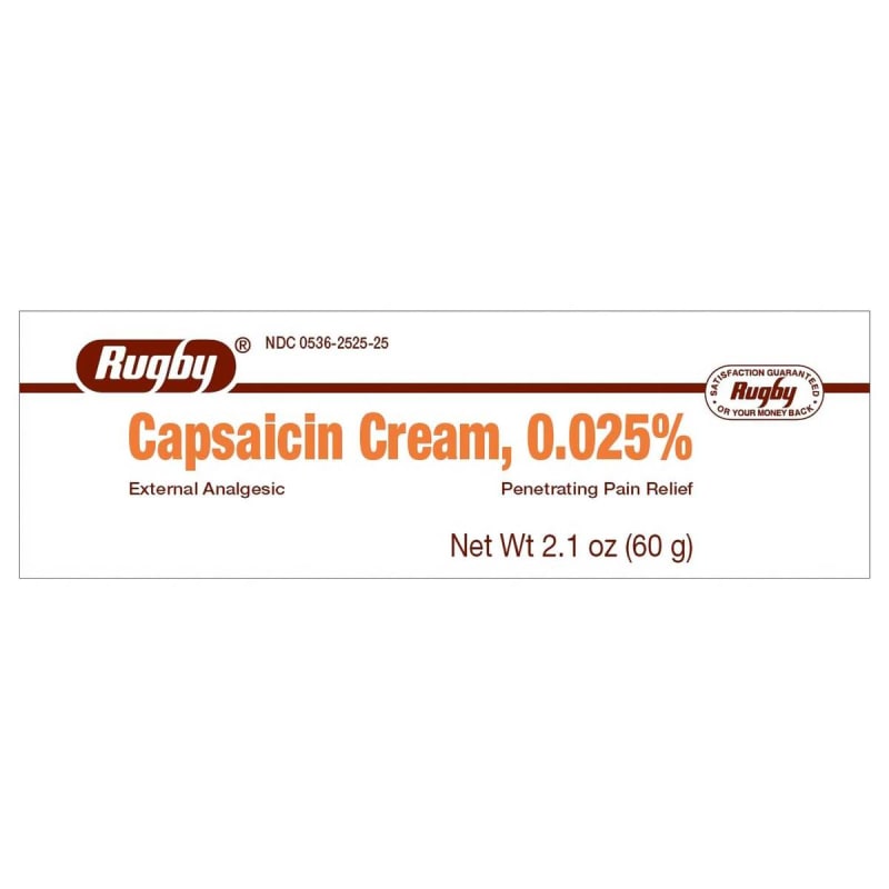 Major Pharmaceuticals RugbyÂ® Capsaicin Topical Pain Relief, 2.1-ounce Tube
