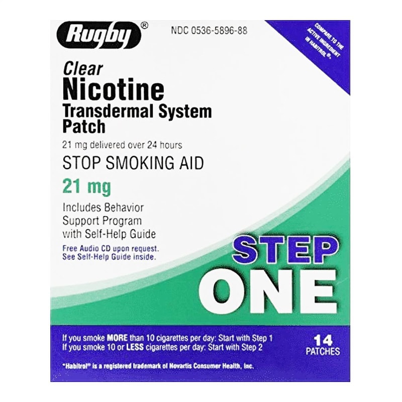 Major Pharmaceuticals RugbyÂ® Nicotine Polacrilex Stop Smoking Aid Transdermal Patch