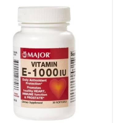 Major Pharmaceuticals Vitamin Supplement MajorÂ® Vitamin E 1,000 IU Strength Capsule 100 per Bottle