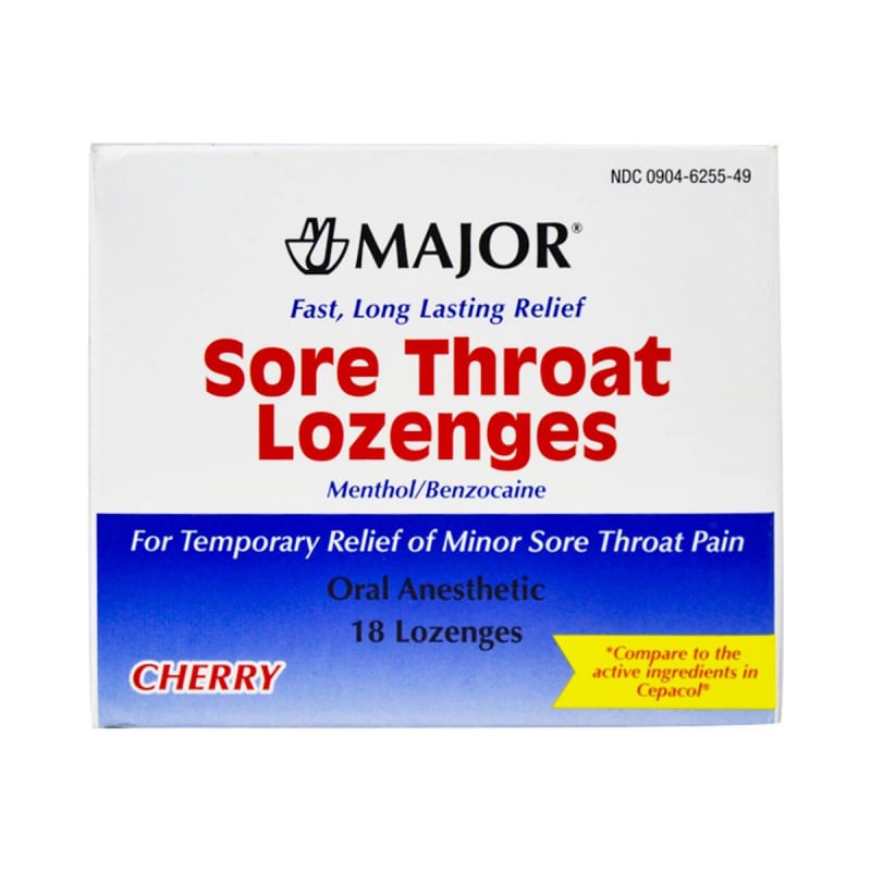 Major Pharmaceuticals MajorÂ® Benzocaine / Menthol Sore Throat Relief