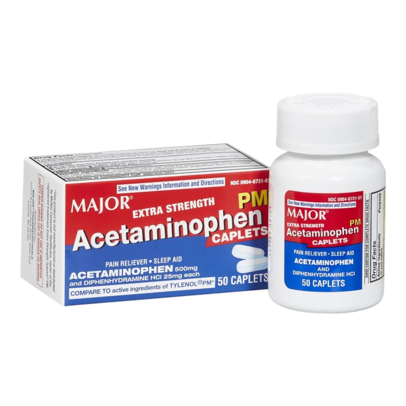 Major Pharmaceuticals Allergy Relief MajorÂ® 500 mg - 25 mg Strength Caplet 50 per Bottle