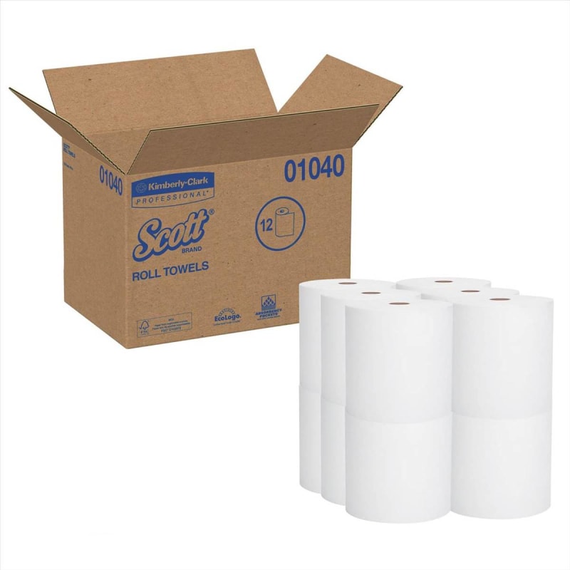 Kimberly Clark Scott Paper Towel, Hardwound Roll, 8' x 800'