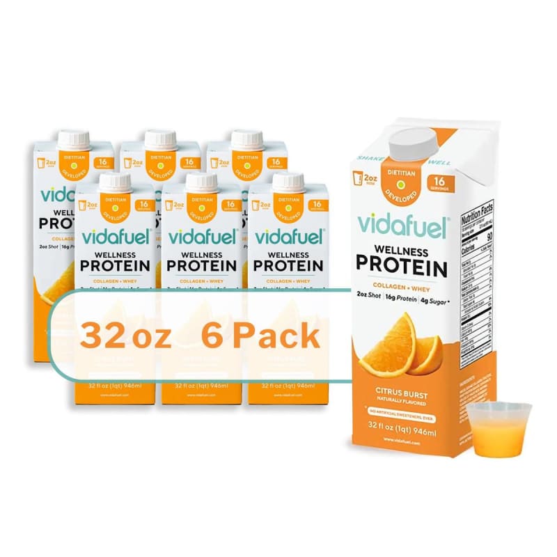 Vidafuel Inc Vidafuel Wellness Protein Drink with Collagen and Whey, Orange Burst Flavor