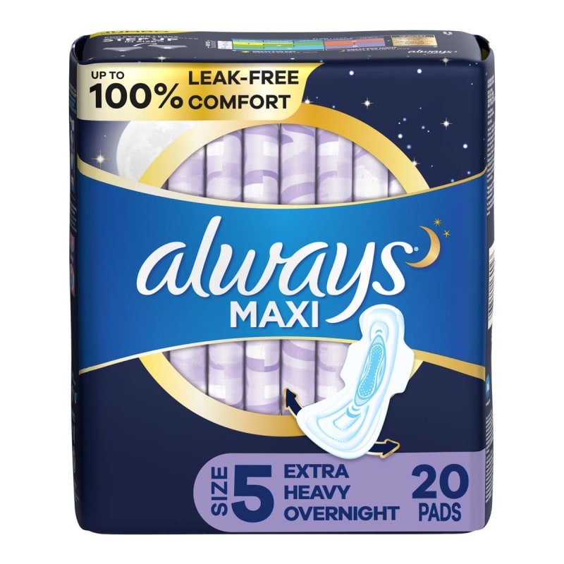 Procter & Gamble AlwaysÂ® Maxi Extra Heavy Overnight Pads with Wings, Size 5