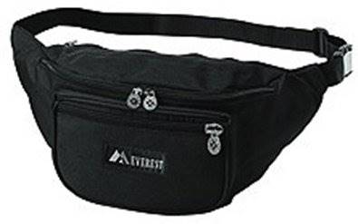 Everest Trading Corp Fanny Pack Black Polyester 13.5 X 5.5 X 3.5 Inch