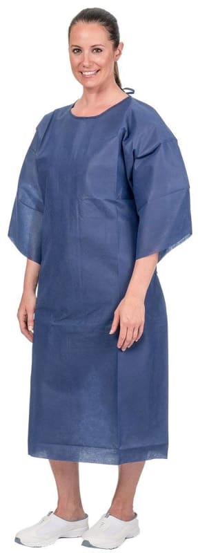 Aspen Surgical Products Patient Exam Gown One Size Fits Most Blue Disposable Aspen Surgical Products Patient Exam Gown One Size Fits Most Blue Disposable