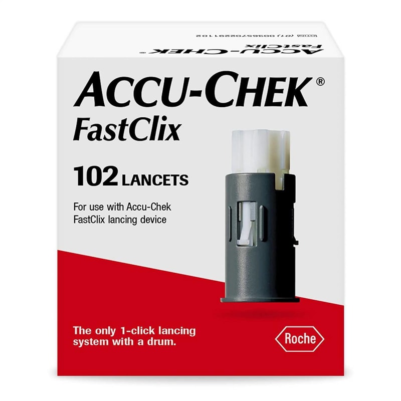 Roche Diabetes Care Accu-Chek FastClix Lancet, 30 Gauge, Preloaded Safety Drum, Track System
