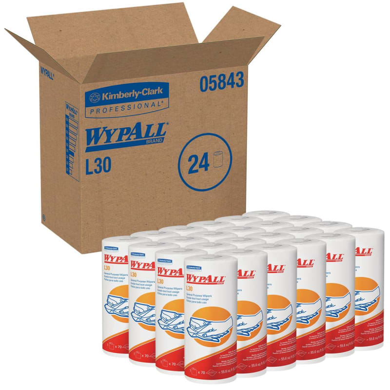 Kimberly Clark Multipurpose Task Wipe WypAllÂ® GeneralCleanâ„¢ L30 Heavy Duty 70 Count Roll 10-2/5 X 11 Inch NonSterile Disposable