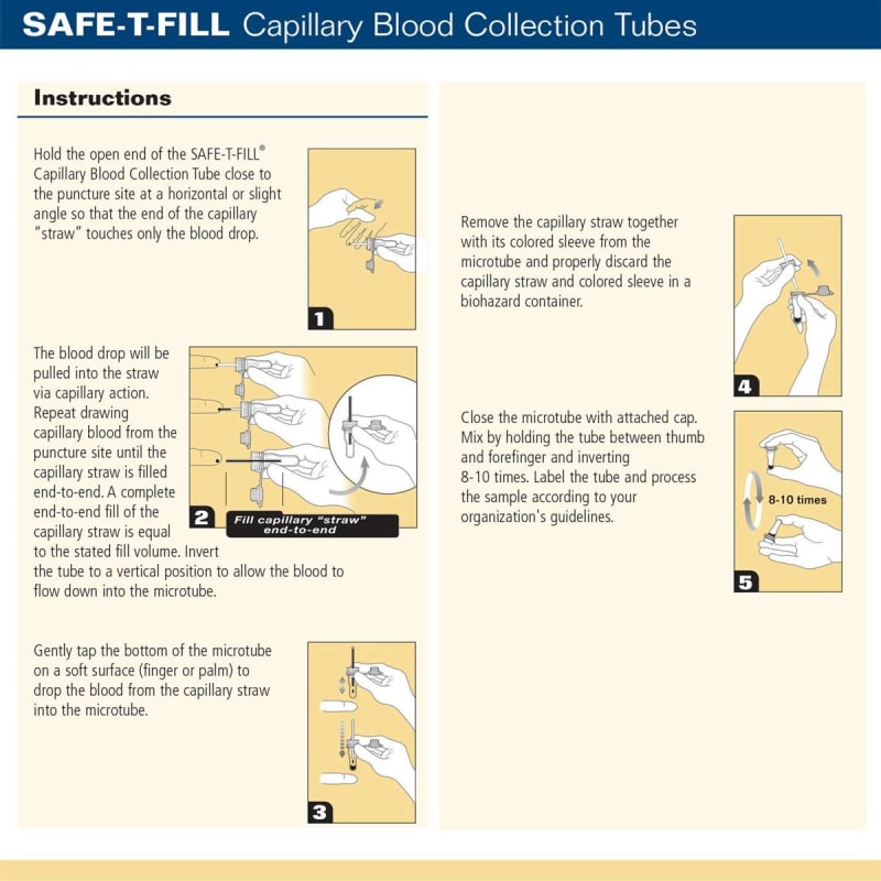 ASP Global LLC Safe-T-Fill® Capillary Blood Collection Tube, 150 µL, 2.1 x 113 mm ASP Global LLC Safe-T-Fill® Capillary Blood Collection Tube, 150 µL, 2.1 x 113 mm