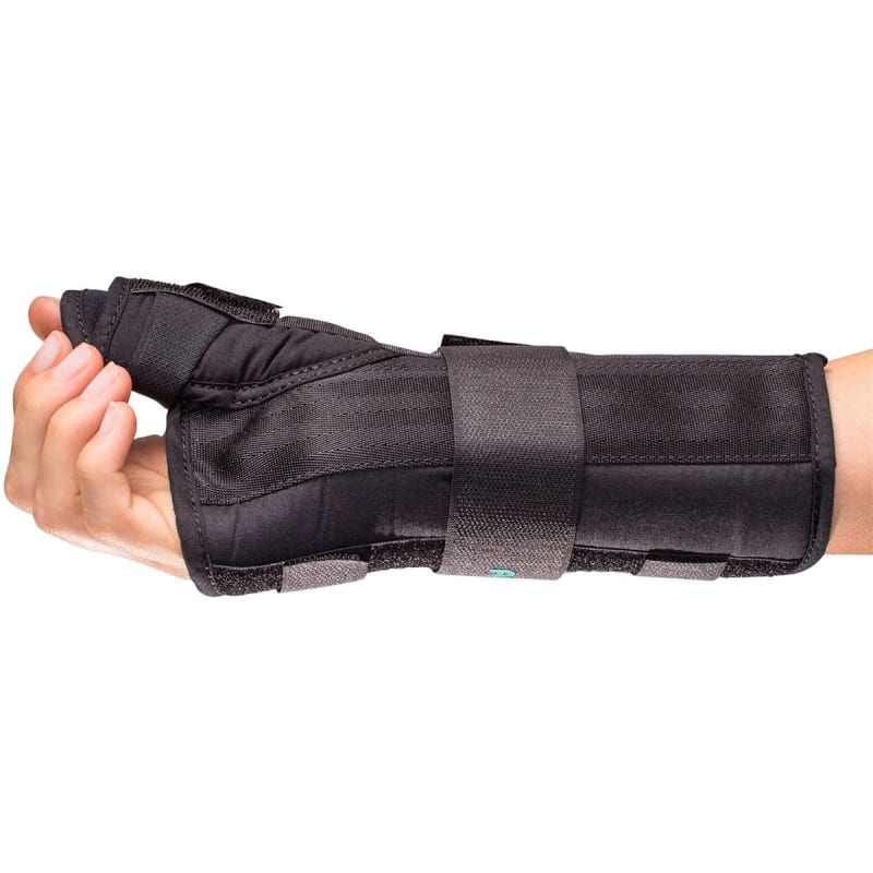 Bird & Cronin Wrist Brace with Thumb Spica PremierÂ® Aluminium / Foam / Nylon / Plastic / Polyester Right Hand Black Large