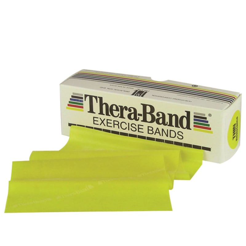 Fabrication Enterprises TheraBandÂ® Exercise Resistance Band, Yellow, 5 Inch x 6 Yard, X-Light Resistance