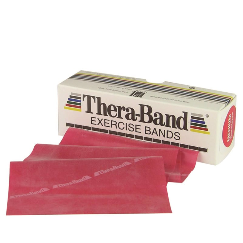 Fabrication Enterprises TheraBandÂ® Exercise Resistance Band, Red, 5 Inch x 6 Yard, Medium