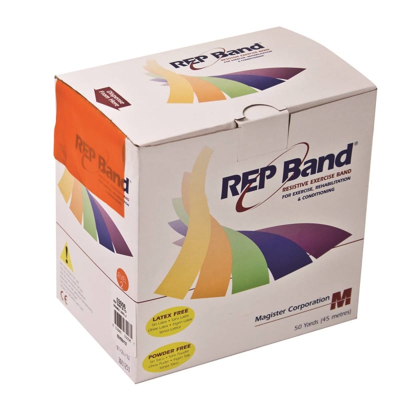 Fabrication Enterprises REP BandÂ® Exercise Resistance Band, Orange, 4 Inch x 50 Yard, Light Resistance