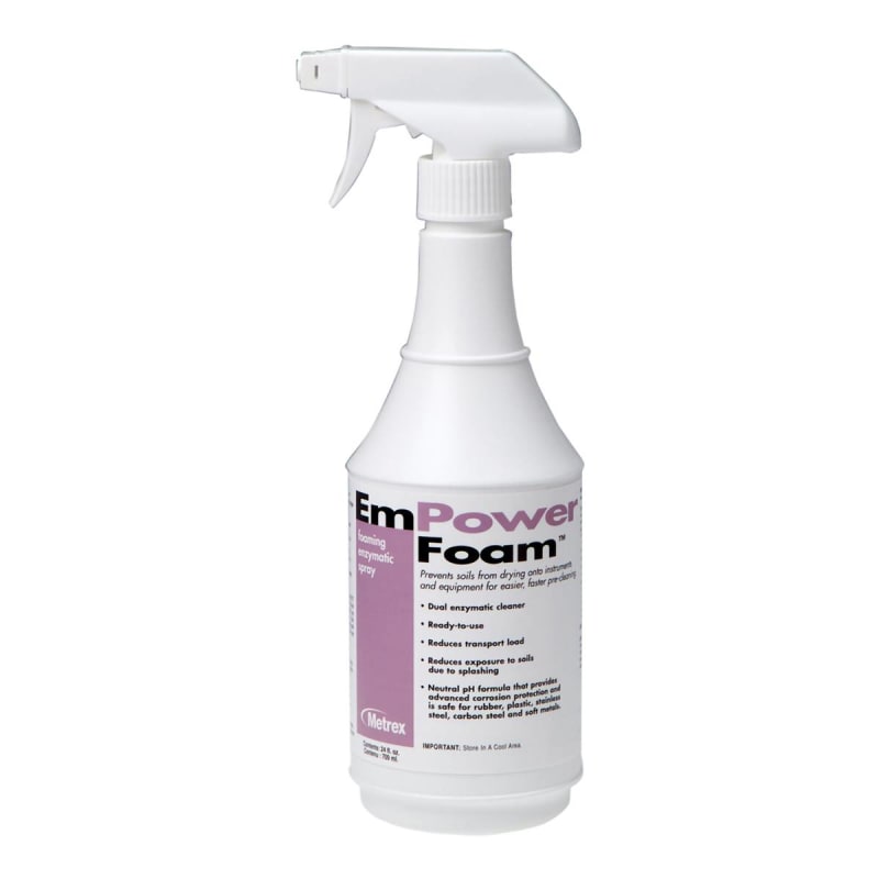 Metrex Research EmPowerÂ® Foamâ„¢ Dual Enzymatic Instrument Detergent, 24-ounce Spray Bottle