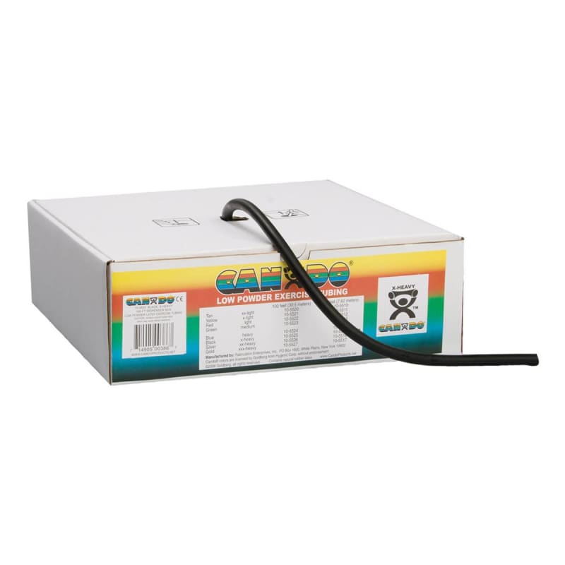 Fabrication Enterprises CanDoÂ® Low Powder Exercise Resistance Tubing, Black, 100', X-Heavy Resistance