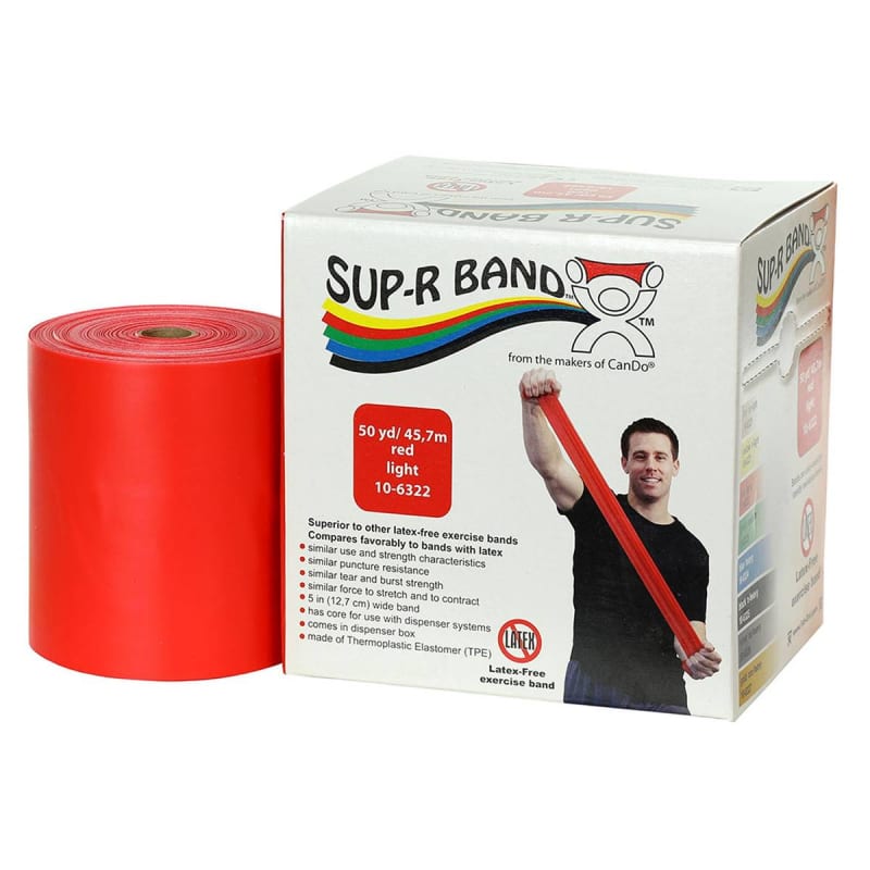 Fabrication Enterprises Sup-R BandÂ® Exercise Resistance Band, Red, 5 Inch x 50 Yard, Light Resistance