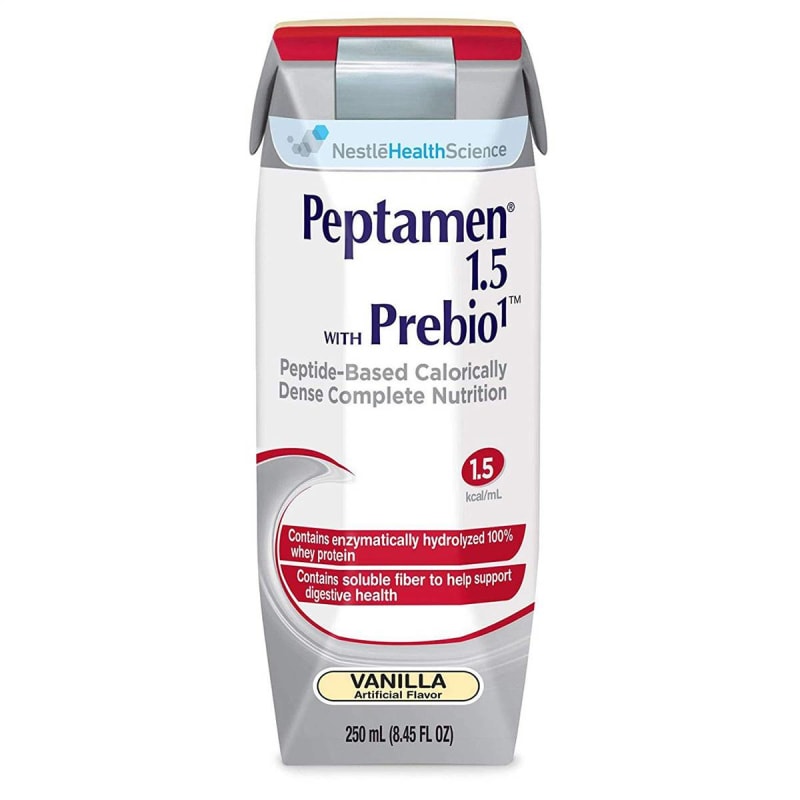 Nestle Healthcare Nutrition Peptamen® 1.5 with Prebio 1™ Vanilla Peptide-Based Complete Nutrition, 250 mL Nestle Healthcare Nutrition Peptamen® 1.5 with Prebio 1™ Vanilla Peptide-Based Complete Nutrition, 250 mL