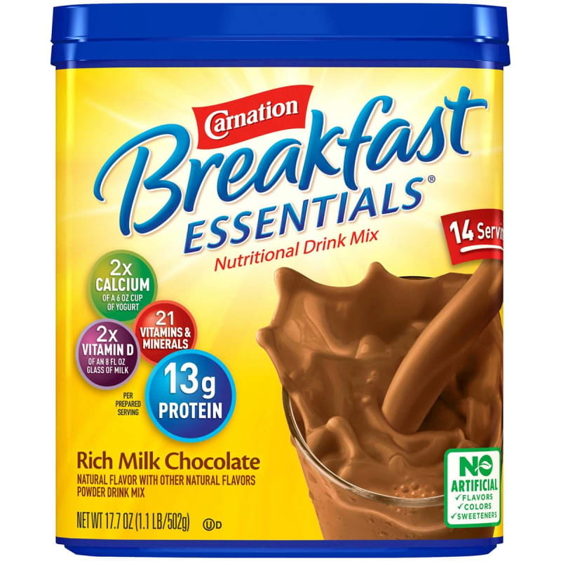 Nestle Clinical Nutritional Carnation Breakfast EssentialsÂ® Rich Milk Chocolate Nutritional Drink, 17.7 oz.