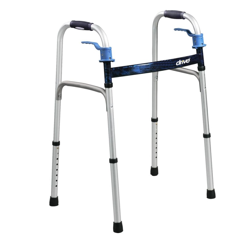 Drive Medical driveâ„¢ Deluxe Aluminum Dual Release Folding Walker, 32 â€“ 39 Inch Height