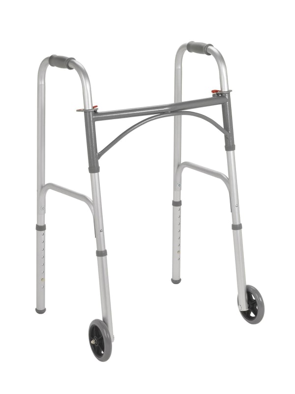 Drive DeVilbiss Healthcare driveâ„¢ Steel Folding Walker, 25 â€“ 32 Inch Height