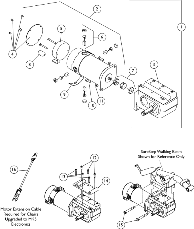 Invacare Gearbox Ranger II Rear Wheel Drive-RT Mid Wheel Drive-LT 9153634992