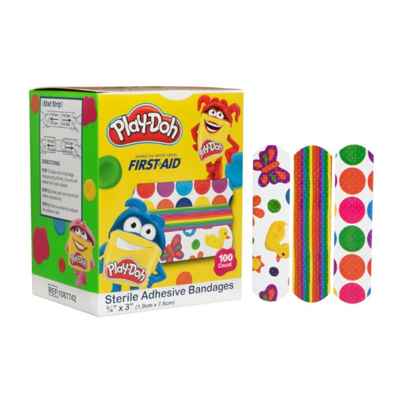 Dukal American® White Cross Kid Design (Play Doh) Adhesive Strip, 3/4 x 3 Inch Dukal American® White Cross Kid Design (Play Doh) Adhesive Strip, 3/4 x 3 Inch