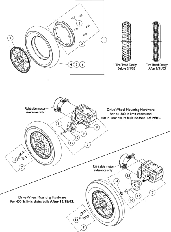 Invacare Wheel Complete with Free Flat 14X3 IN 9153641577