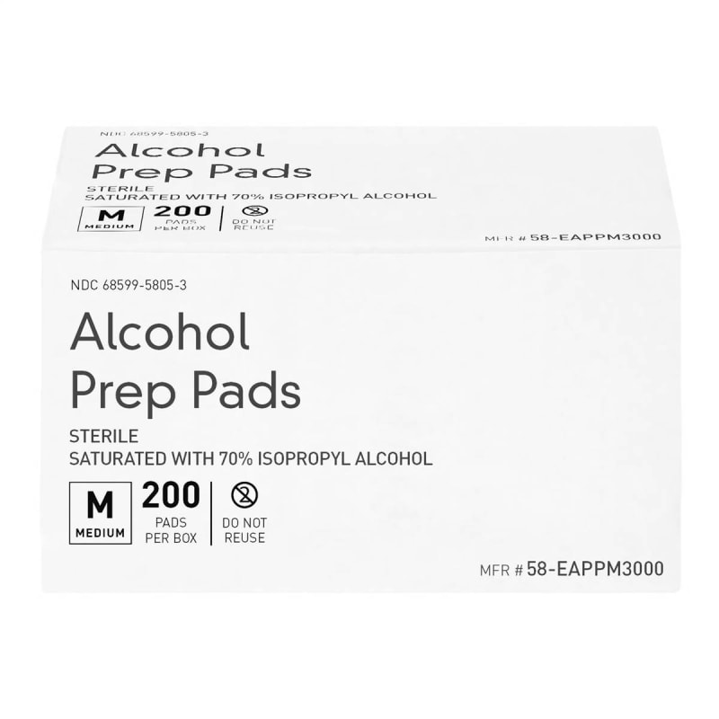 Dynarex Alcohol Prep Pad Dynarex 70% Strength Isopropyl Alcohol Individual Packet Medium Sterile Dynarex Alcohol Prep Pad Dynarex 70% Strength Isopropyl Alcohol Individual Packet Medium Sterile