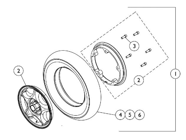 Invacare Wheel Asbly w/FF Insert 14X3 In 9153650866
