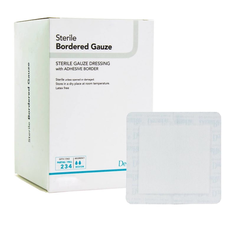 Sion Brands LLC DermaRiteÂ® Gauze Adhesive Dressing, White, Sterile, 4 X 8 inch