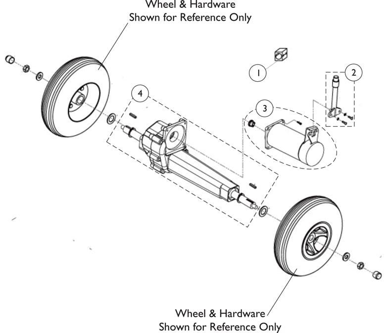 Invacare Transaxle w/Hardware 9153651164