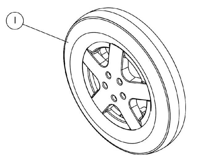 Invacare Drive Wheel Assembly w/FF Gell Foam